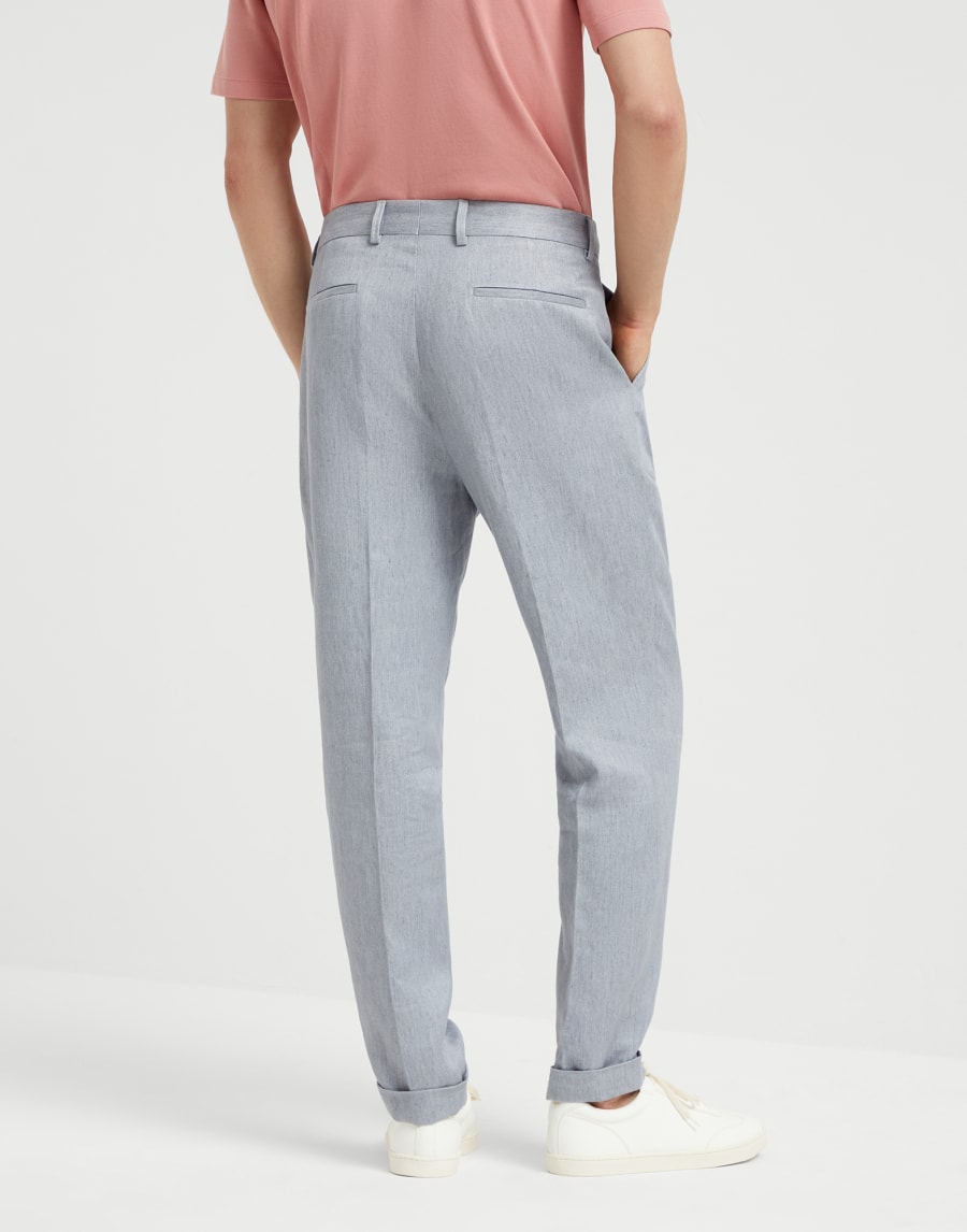 Pantalone in denim di lino Grigio Uomo - Brunello Cucinelli