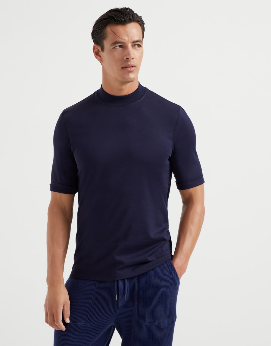 Jersey T-shirt Cobalt Man - Brunello Cucinelli