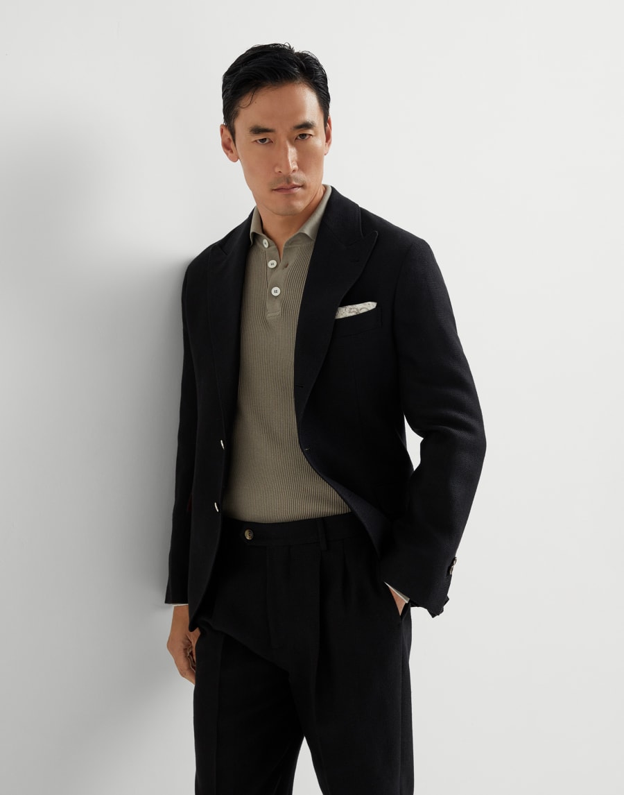 Blazer with peak lapel Black Man - Brunello Cucinelli