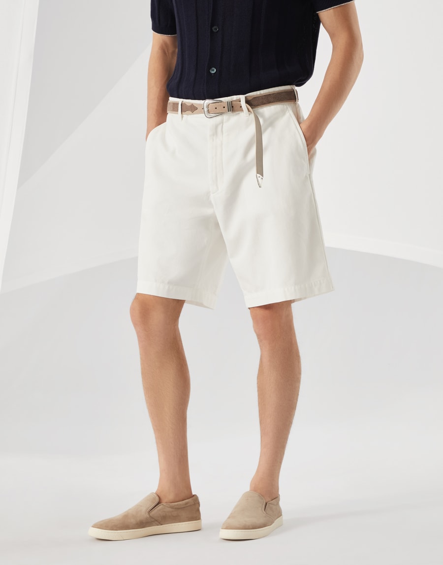 Garment-dyed Bermuda shorts White Man - Brunello Cucinelli