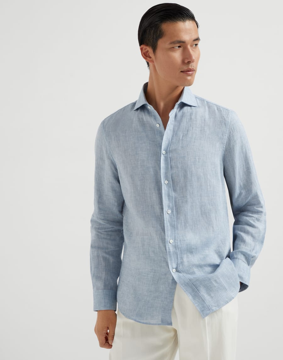 Linen shirt Sky Blue Man - Brunello Cucinelli