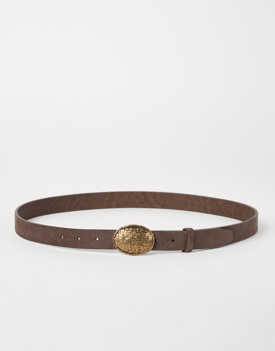 带精工皮带扣的腰带 棕色 男款 - Brunello Cucinelli