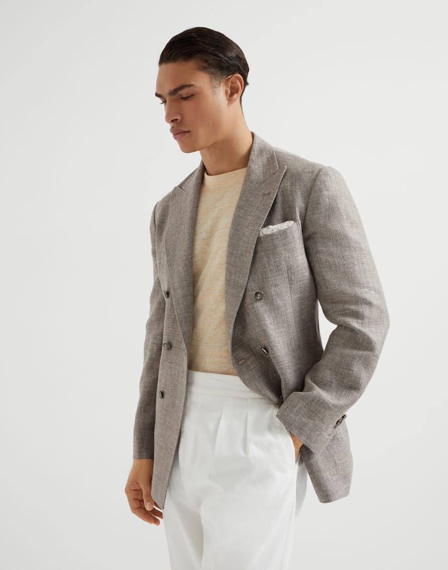 T-shirt in maglia Albicocca Uomo - Brunello Cucinelli
