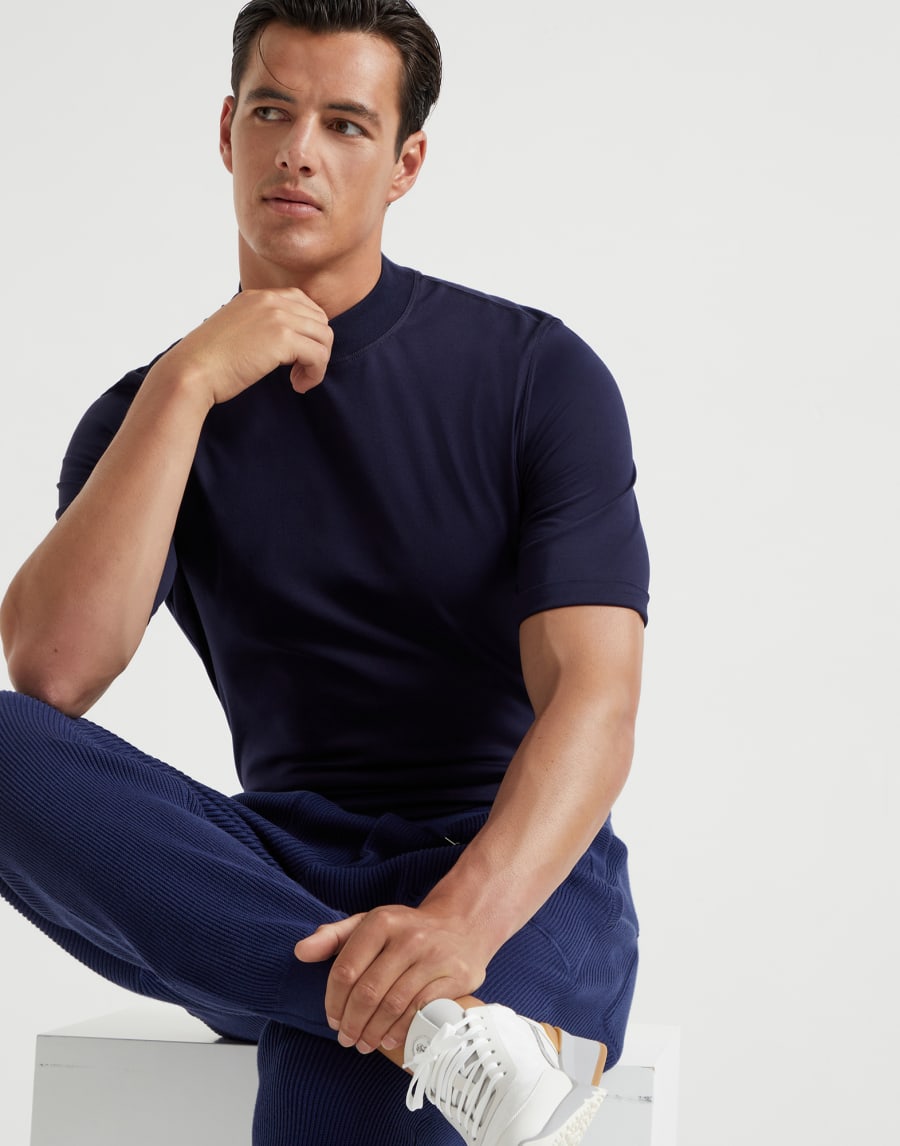 Jersey T-shirt Cobalt Man - Brunello Cucinelli