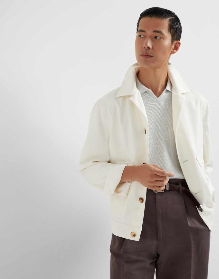 针织马球衫 雾白 男款 - Brunello Cucinelli