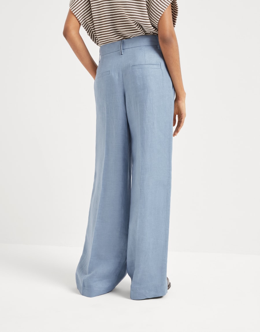 Брюки Loose Pleated Серо-голубой Женщина - Brunello Cucinelli