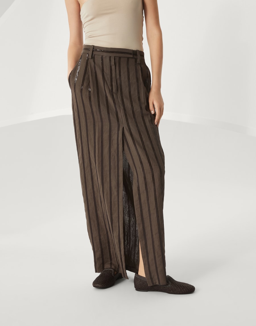 Юбка Dazzling Embroidery Шоколадный Женщина - Brunello Cucinelli