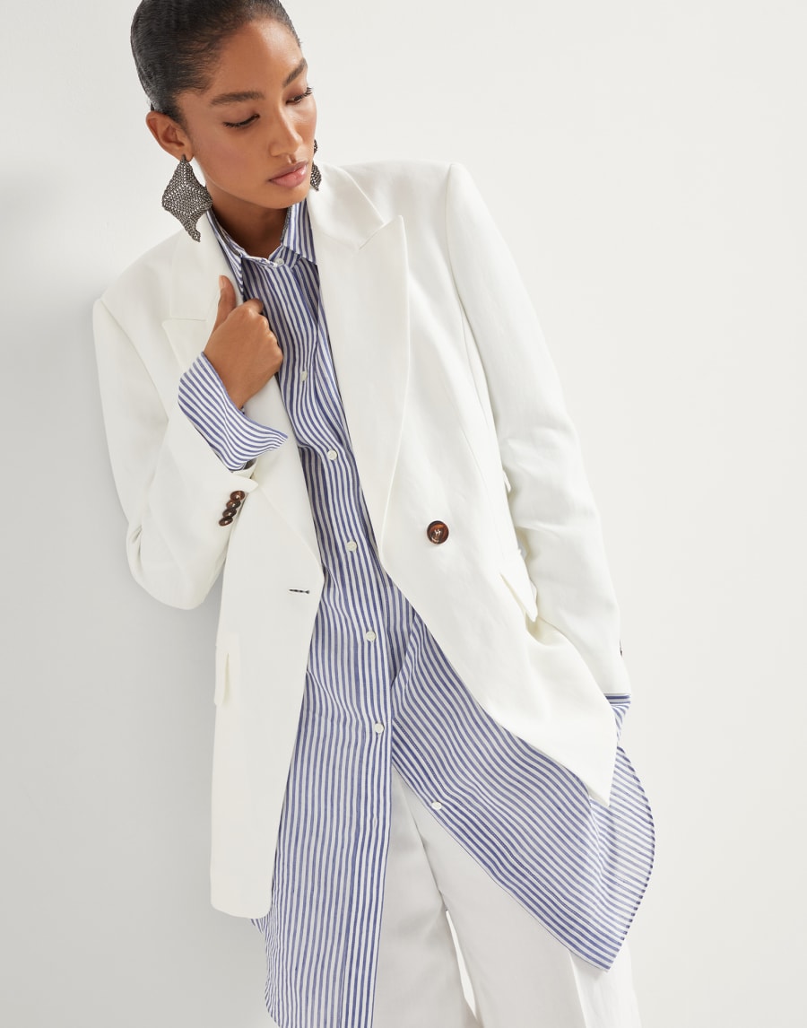 Пиджак из твила с цепочкой Мониль Белый Женщина - Brunello Cucinelli