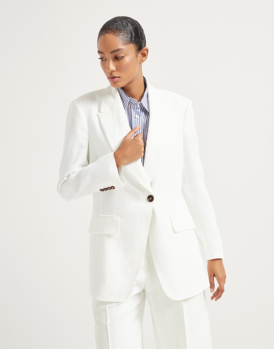 Пиджак из твила с цепочкой Мониль Белый Женщина - Brunello Cucinelli