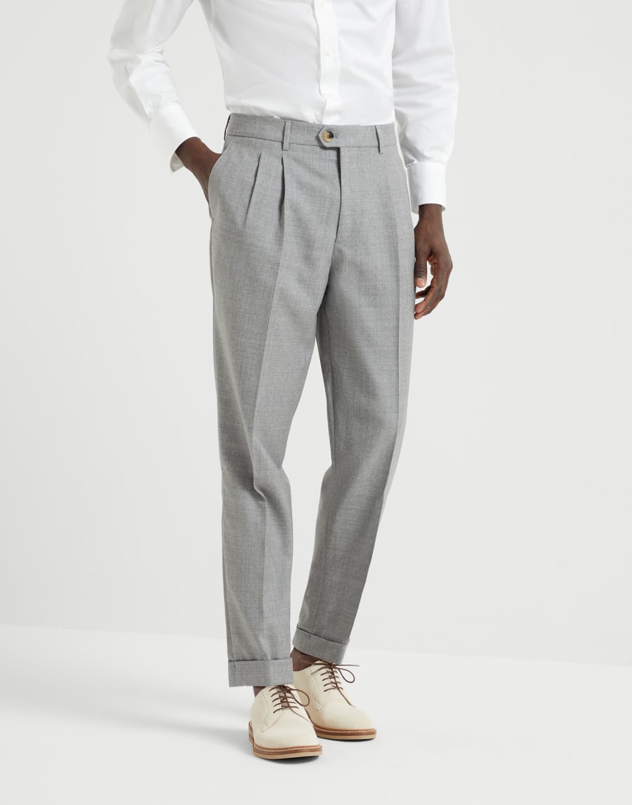 Pantalone leisure fit con doppia pince Perla Uomo - Brunello Cucinelli