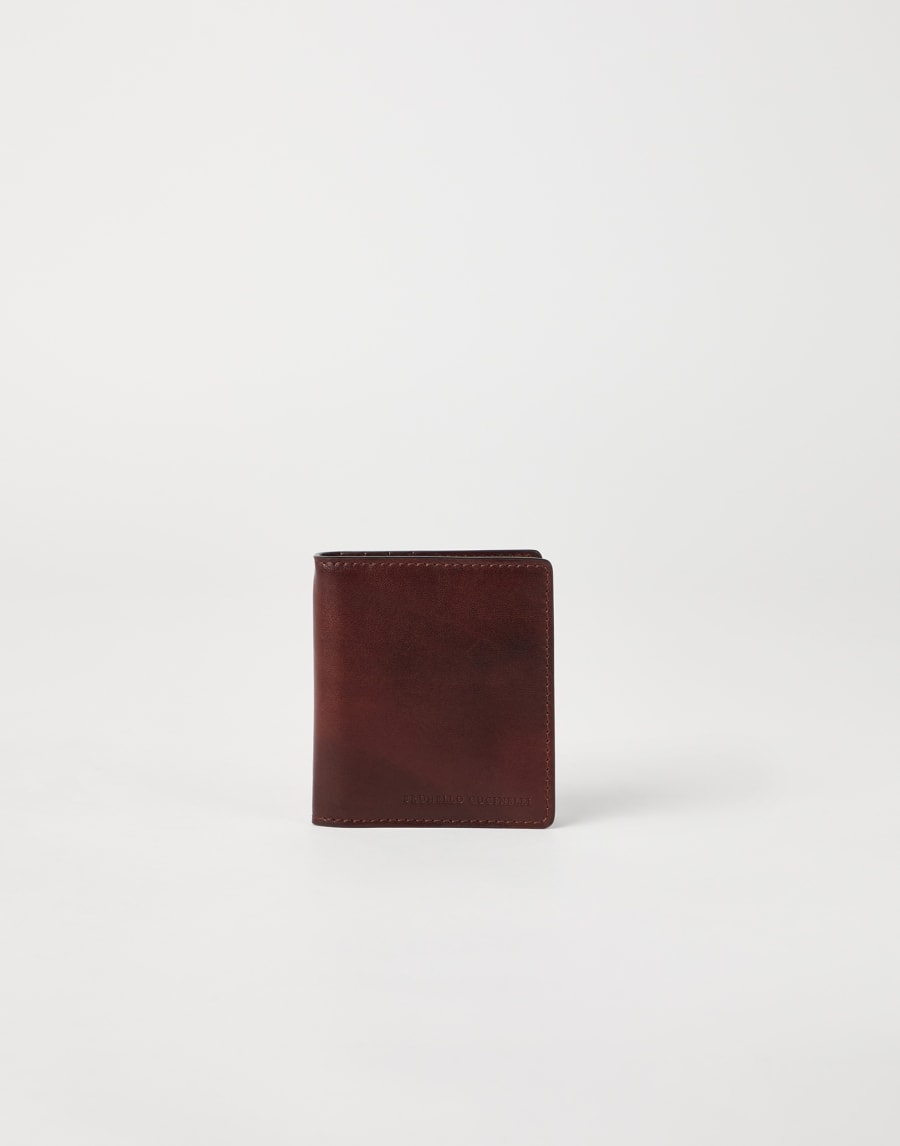 Leather wallet Burgundy Man - Brunello Cucinelli