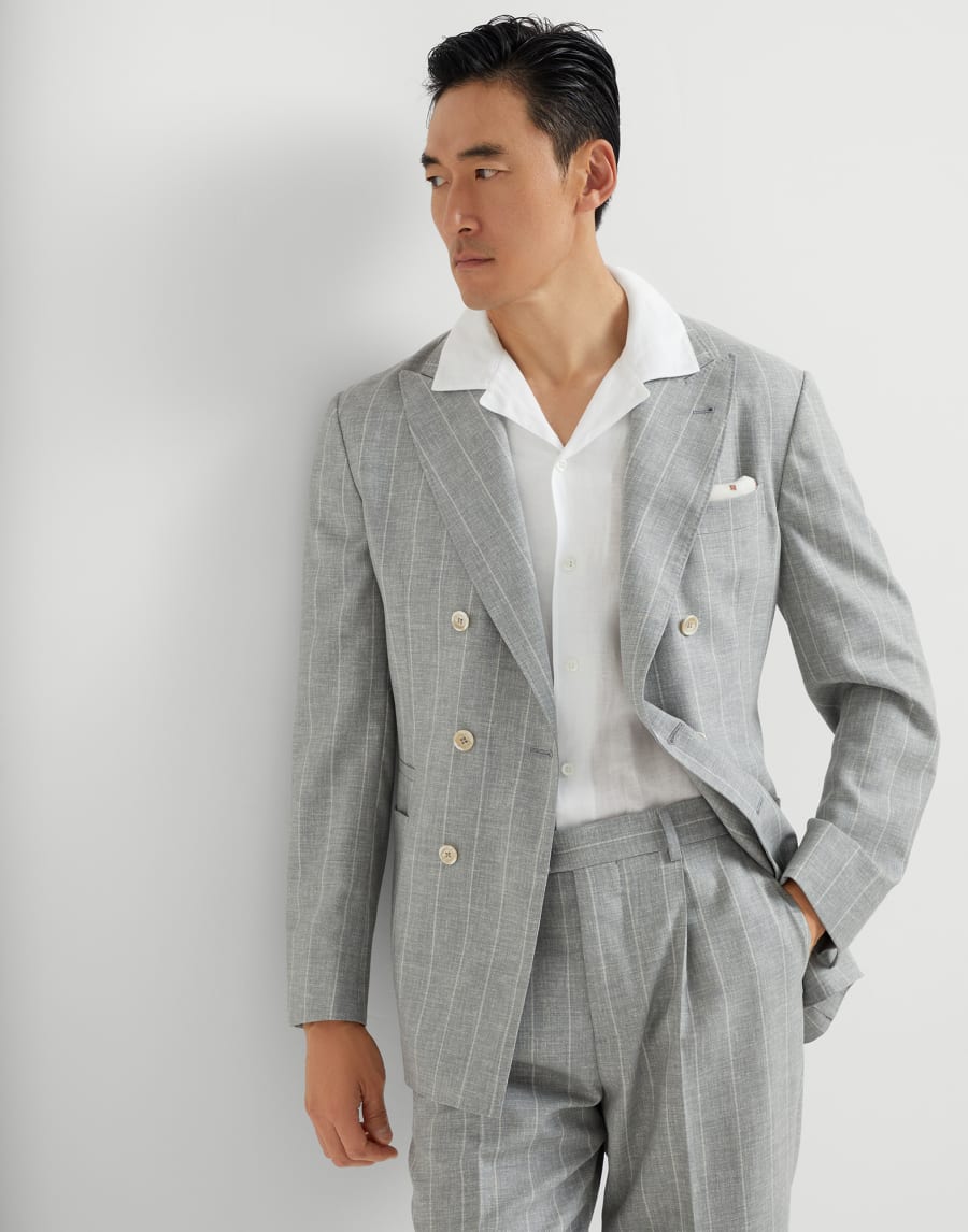 Virgin wool blazer Medium Grey Man - Brunello Cucinelli