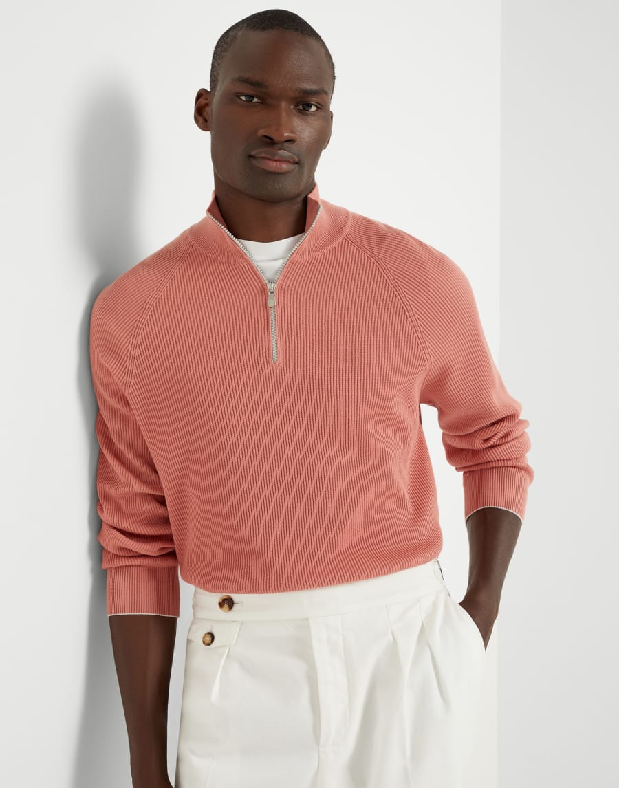 Maglia in cotone Pompelmo Rosa Uomo - Brunello Cucinelli