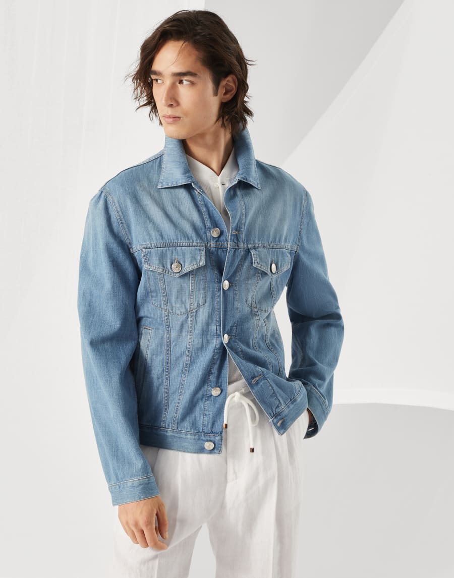 デニム 4ポケットブルゾン デニムブルー メンズ - Brunello Cucinelli