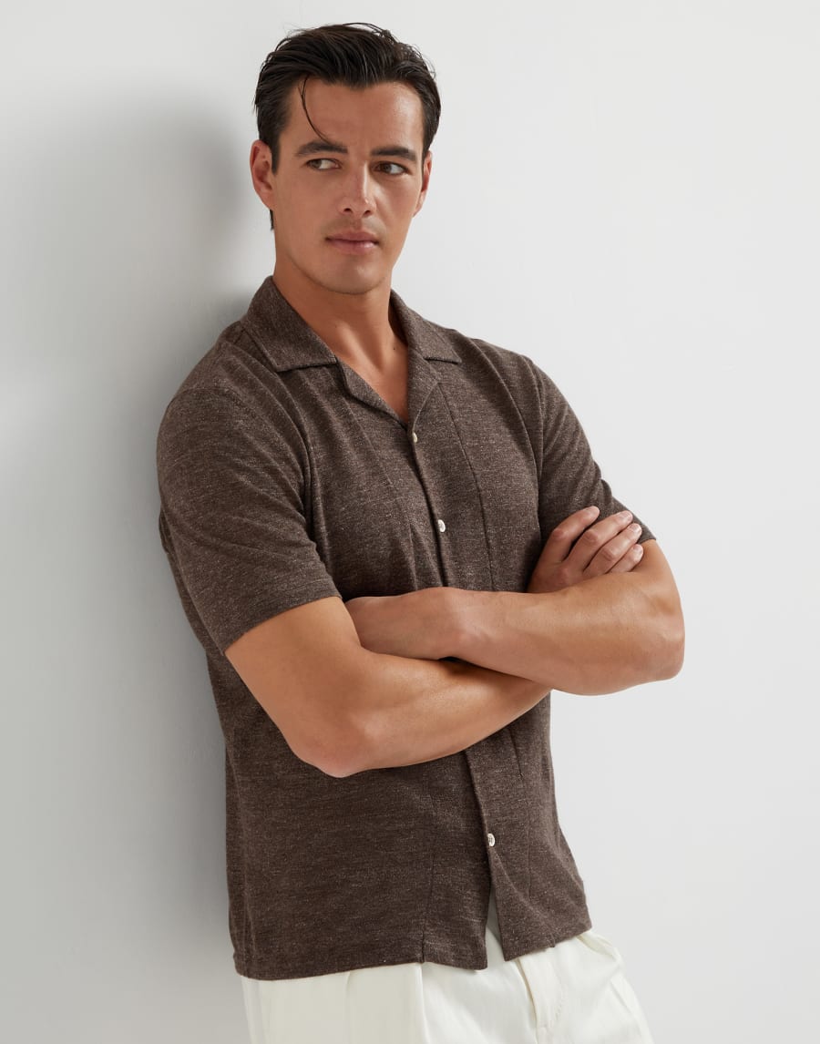 Camicia manica corta Marrone Uomo - Brunello Cucinelli