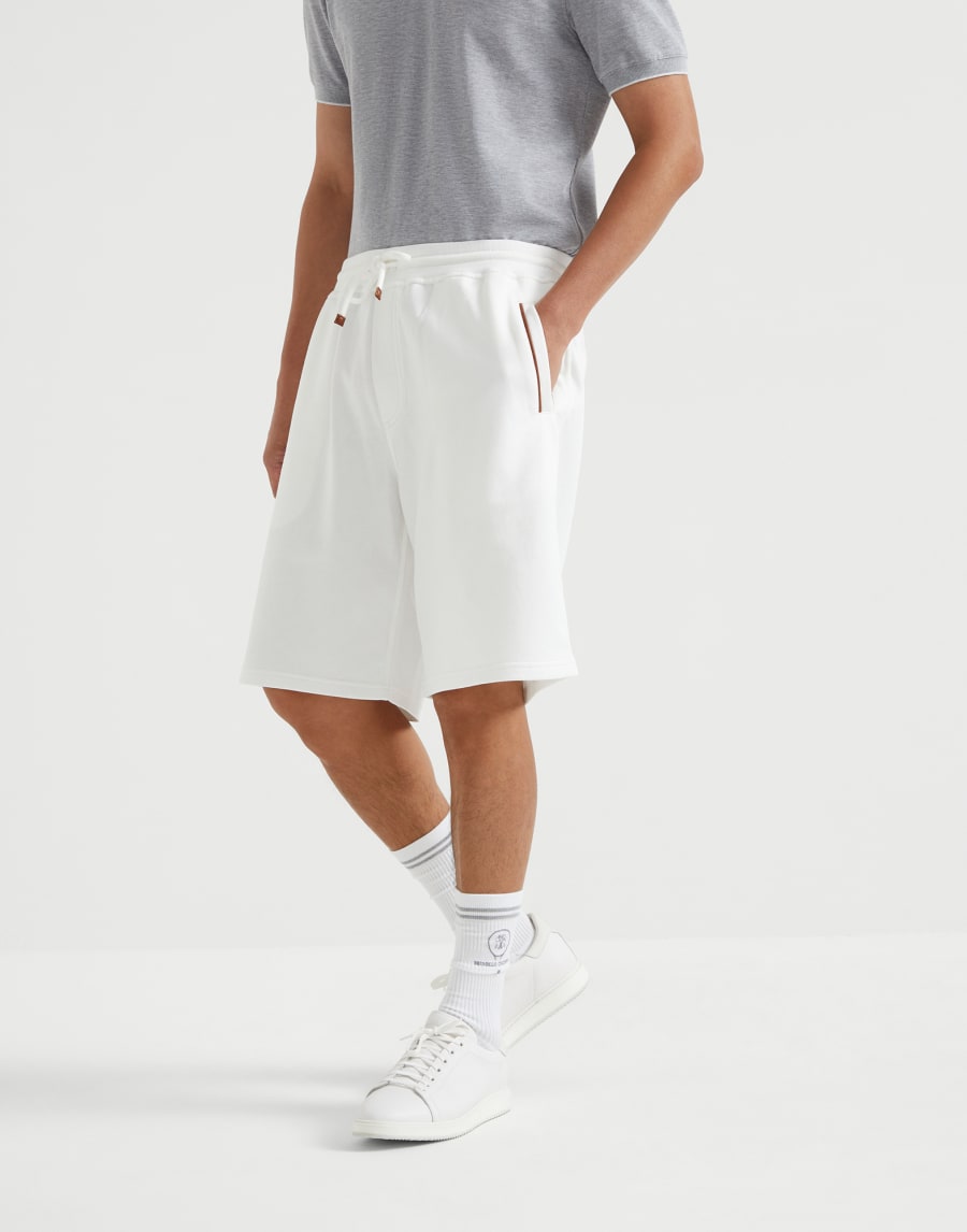 Bermuda in cotone Off-White Uomo - Brunello Cucinelli