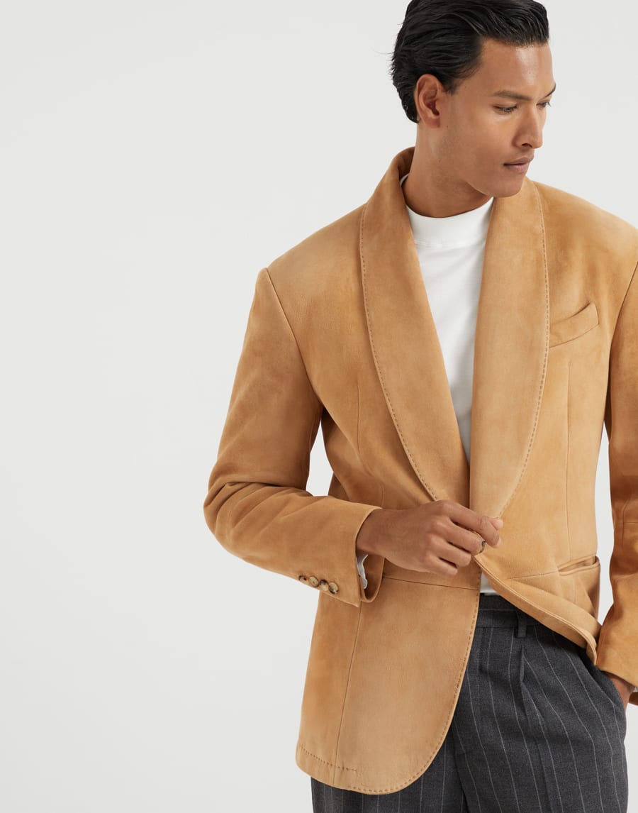 Suede blazer Biscuit Man - Brunello Cucinelli
