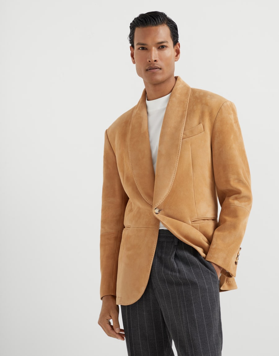Suede blazer Biscuit Man - Brunello Cucinelli