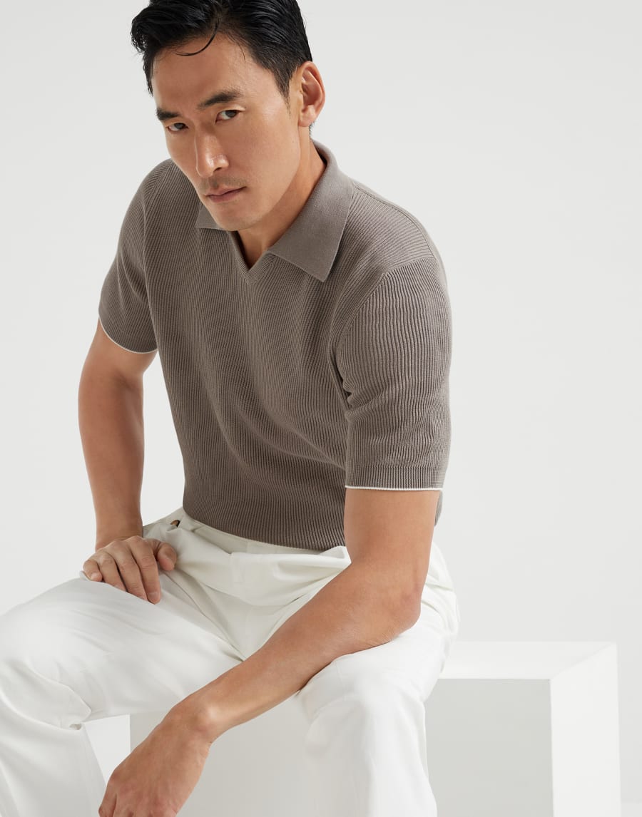 Polo in maglia Corteccia Uomo - Brunello Cucinelli