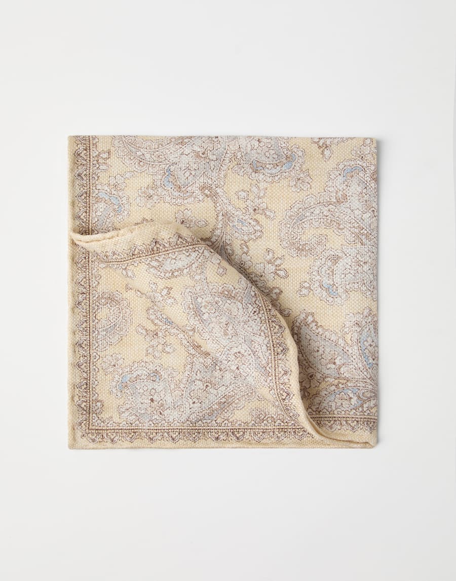 Double-face pocket square Ginger Man - Brunello Cucinelli