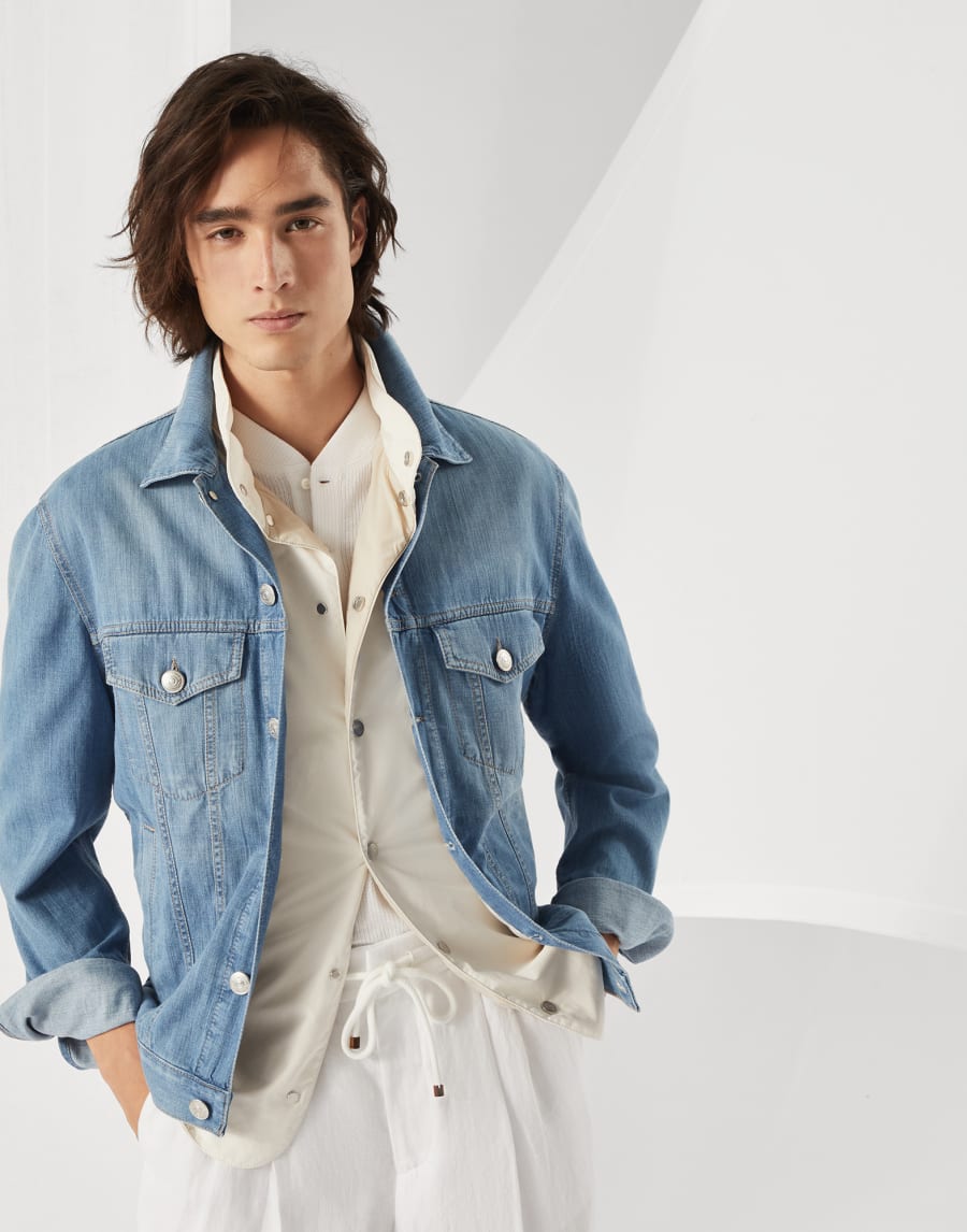 デニム 4ポケットブルゾン デニムブルー メンズ - Brunello Cucinelli