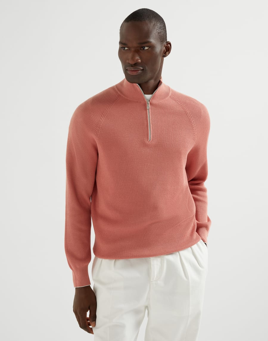 Maglia in cotone Pompelmo Rosa Uomo - Brunello Cucinelli