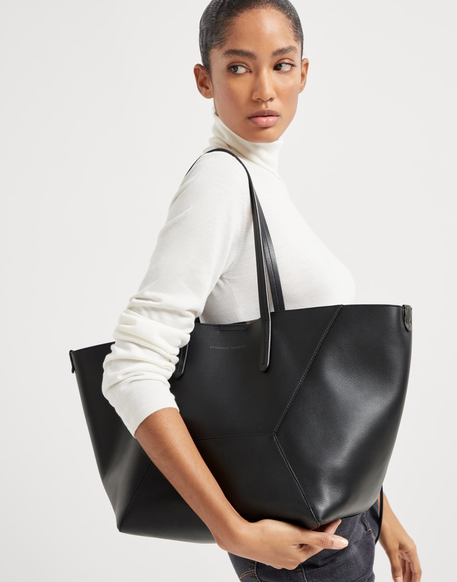 Calfskin BC Duo bag Black Woman - Brunello Cucinelli