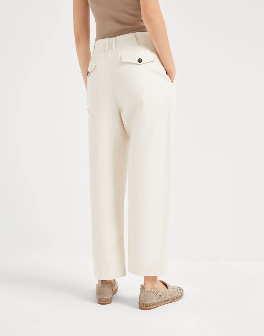 Брюки Pleated Chino Панама Женщина - Brunello Cucinelli