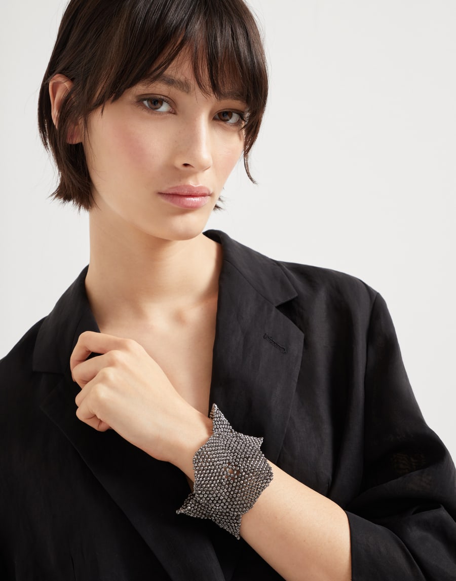 Flower Sculptured bracelet Lignite Grey Woman - Brunello Cucinelli