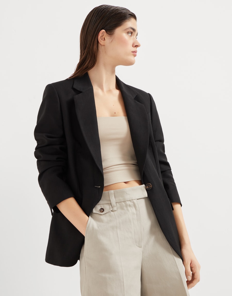 Пиджак из твила с цепочкой Мониль Чёрный Женщина - Brunello Cucinelli