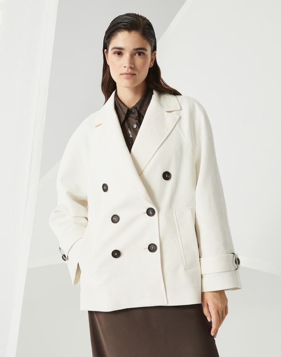 Cavalry caban jacket with monili Panama Woman - Brunello Cucinelli