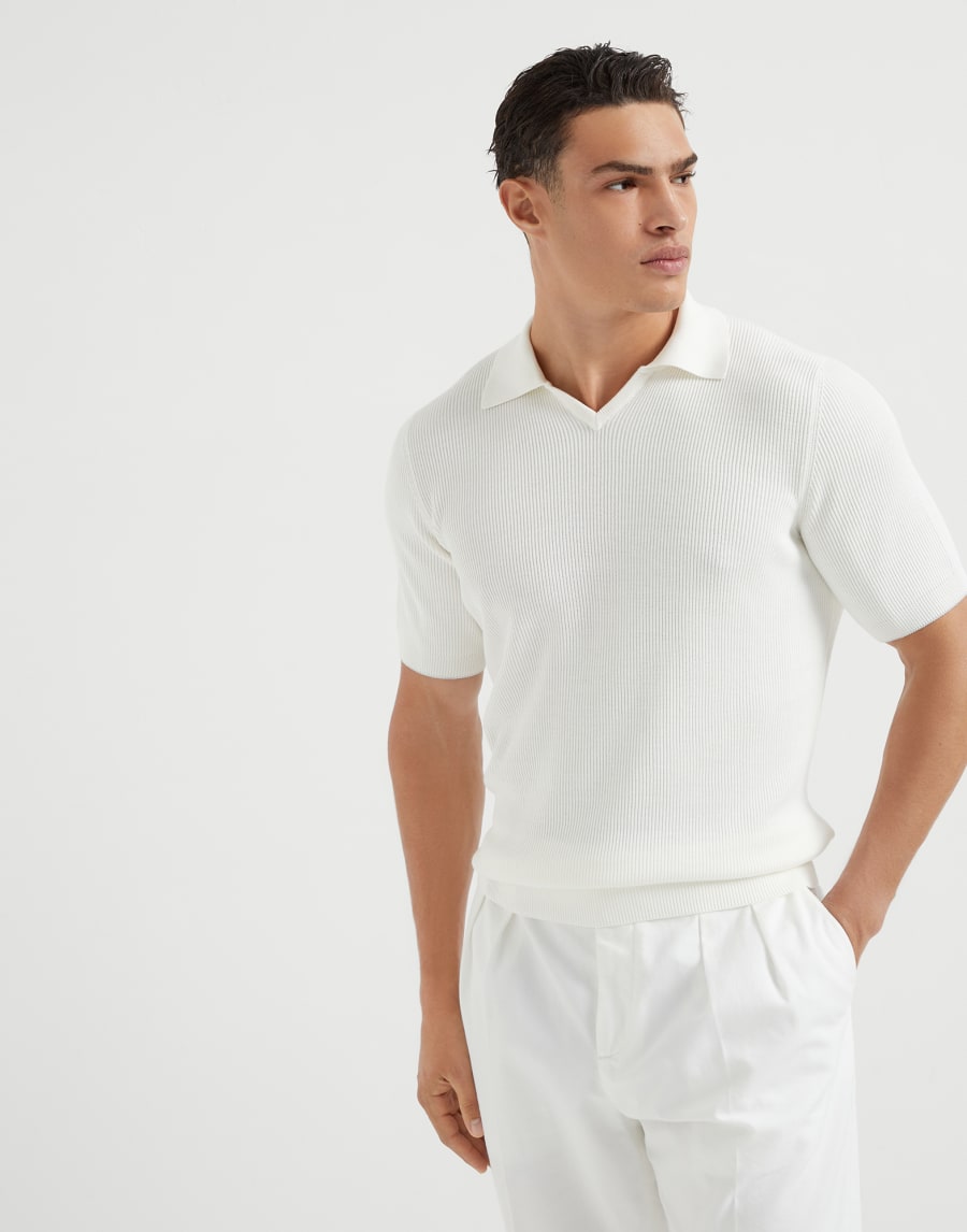 Polo in maglia Panama Uomo - Brunello Cucinelli