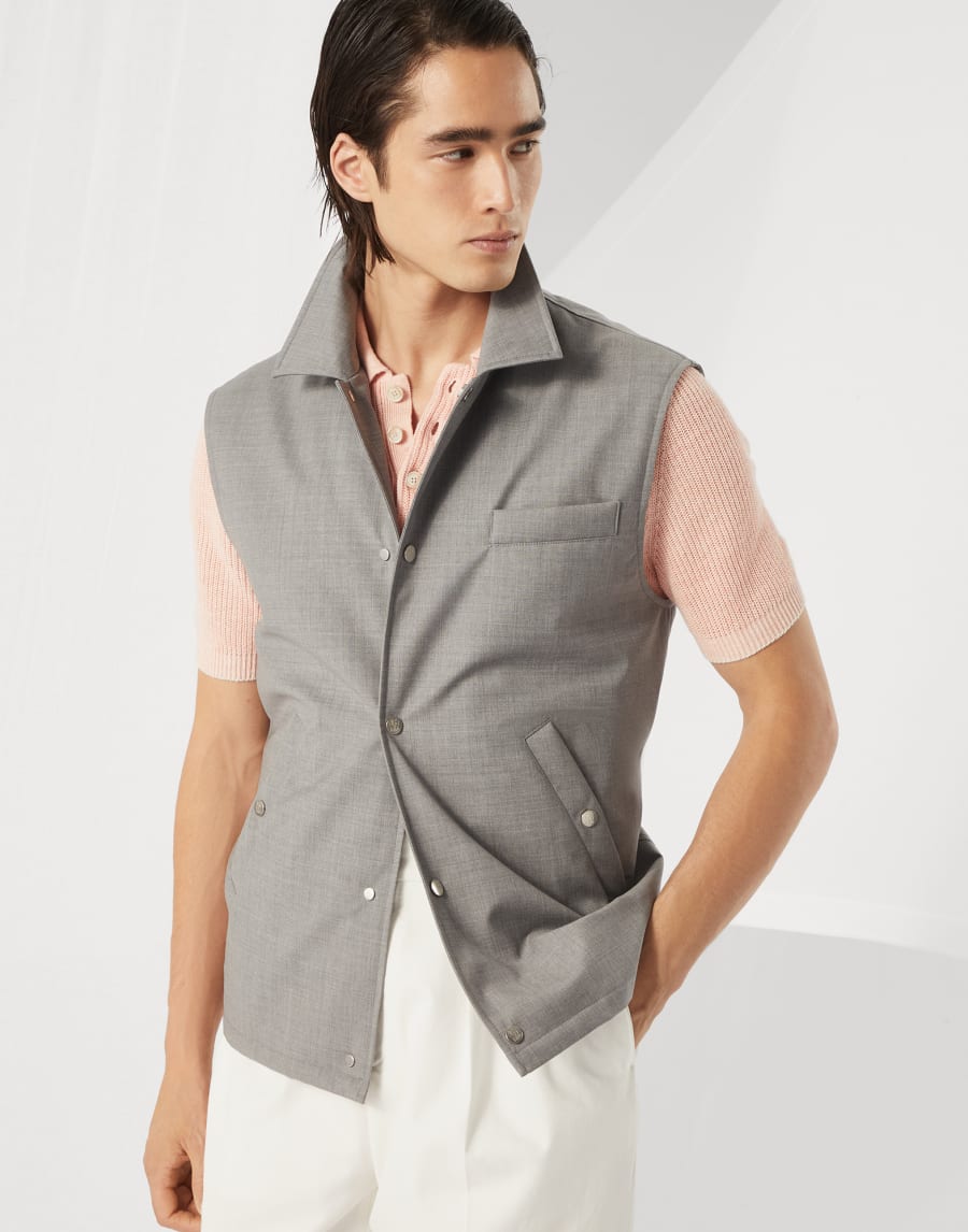 サーモア®フィリング ベスト ライトグレー メンズ - Brunello Cucinelli