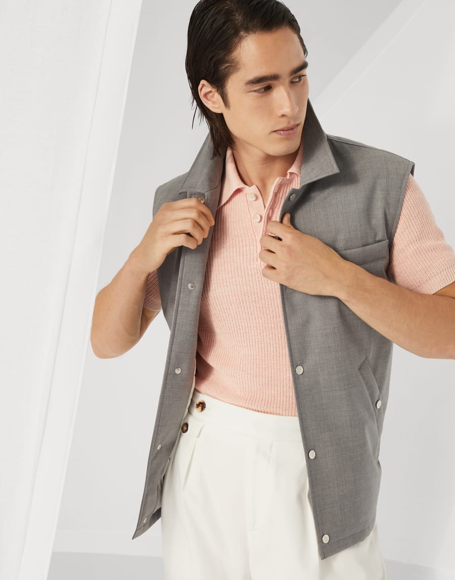 サーモア®フィリング ベスト ライトグレー メンズ - Brunello Cucinelli