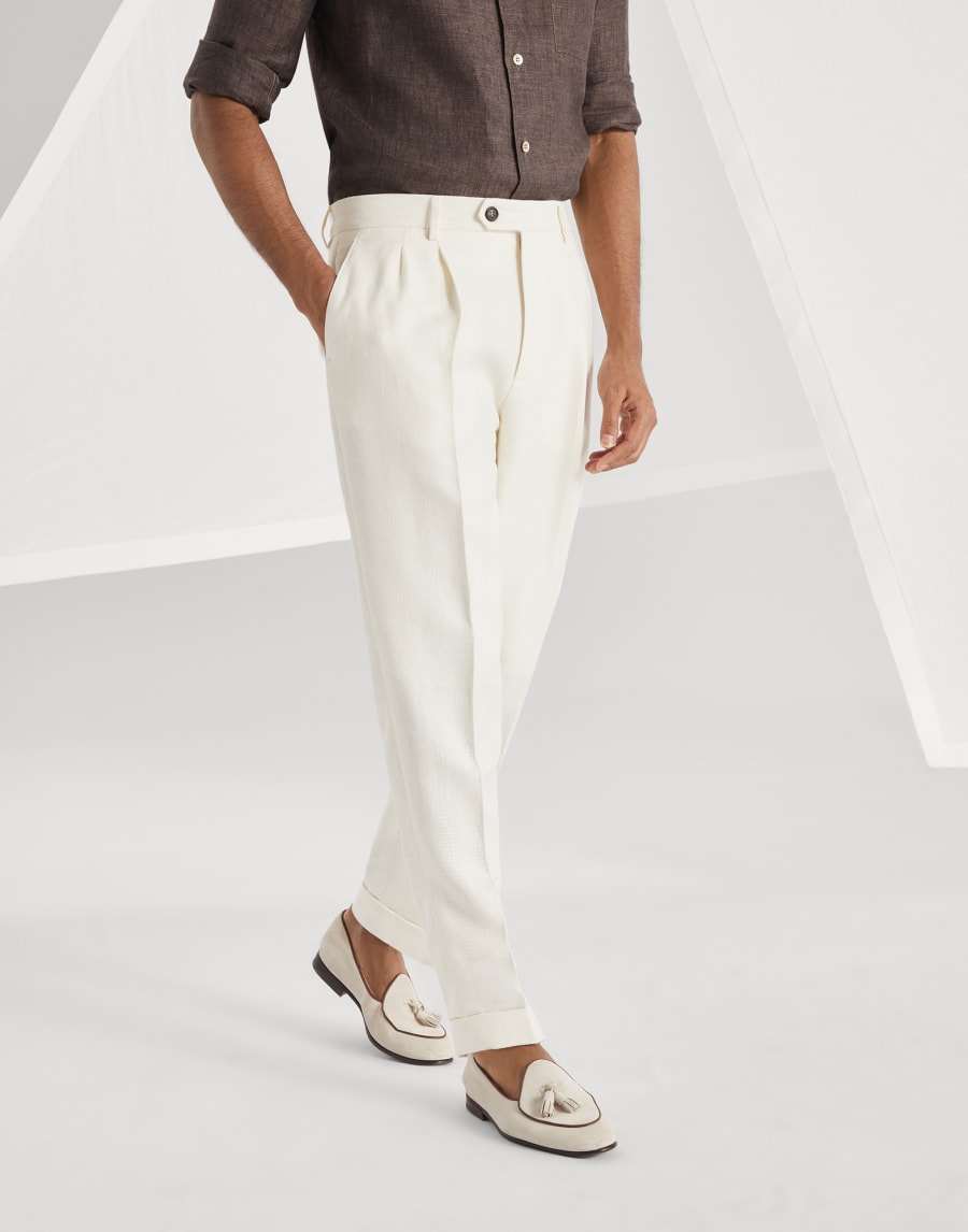 Diagonal twill trousers Panama Man - Brunello Cucinelli