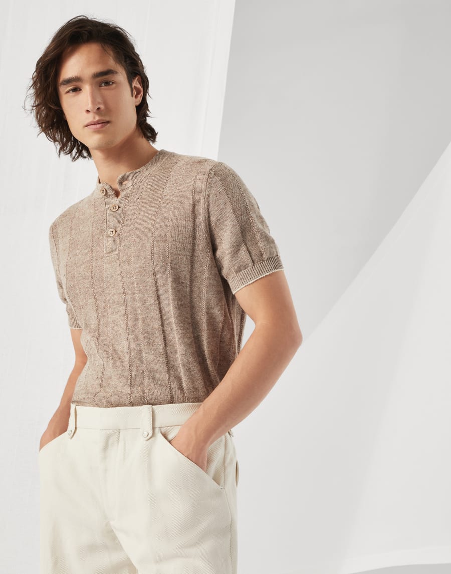 Knit T-shirt Bark Man - Brunello Cucinelli