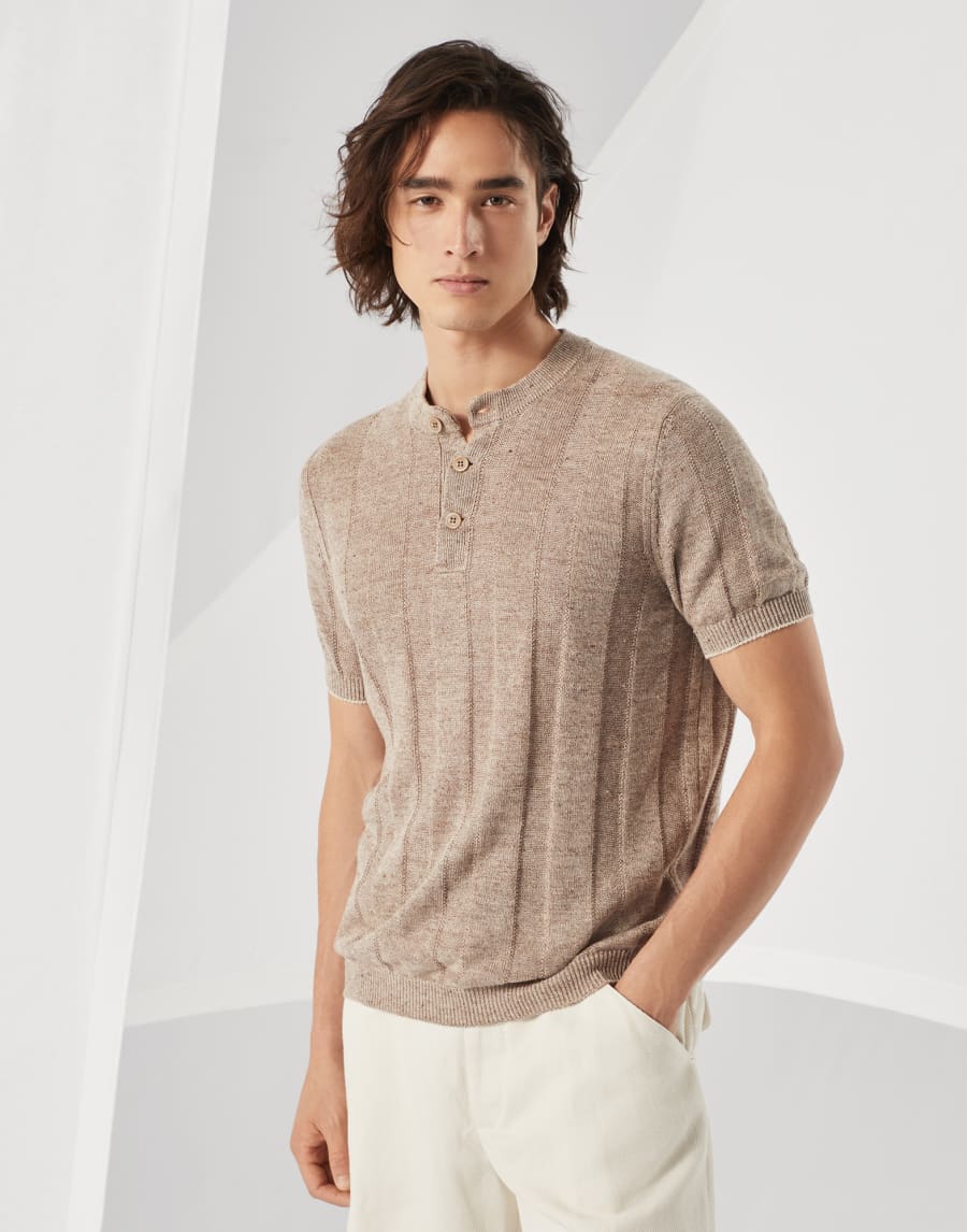 T-shirt in maglia Corteccia Uomo - Brunello Cucinelli