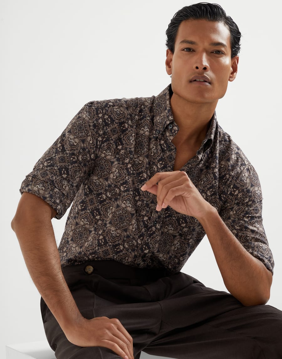 Twill shirt Anthracite Man - Brunello Cucinelli