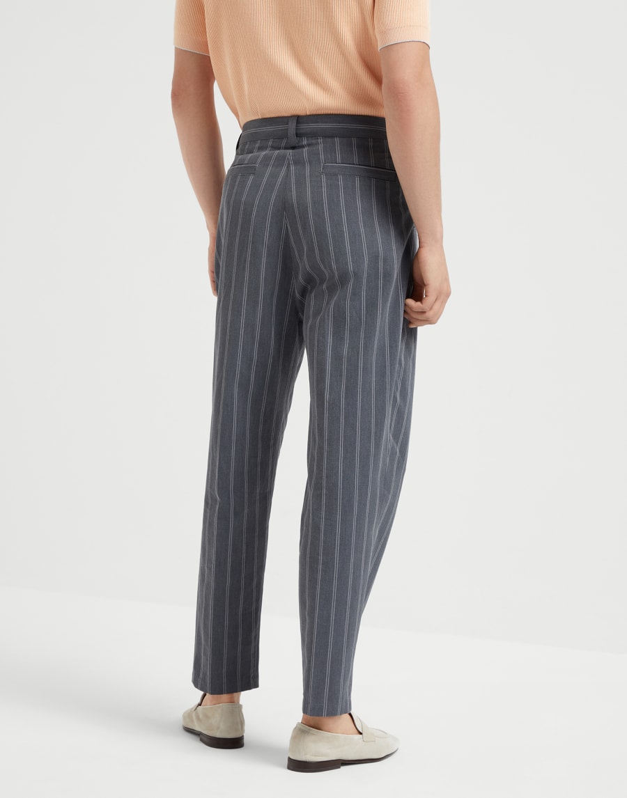 Chalk stripe trousers Medium Grey Man - Brunello Cucinelli