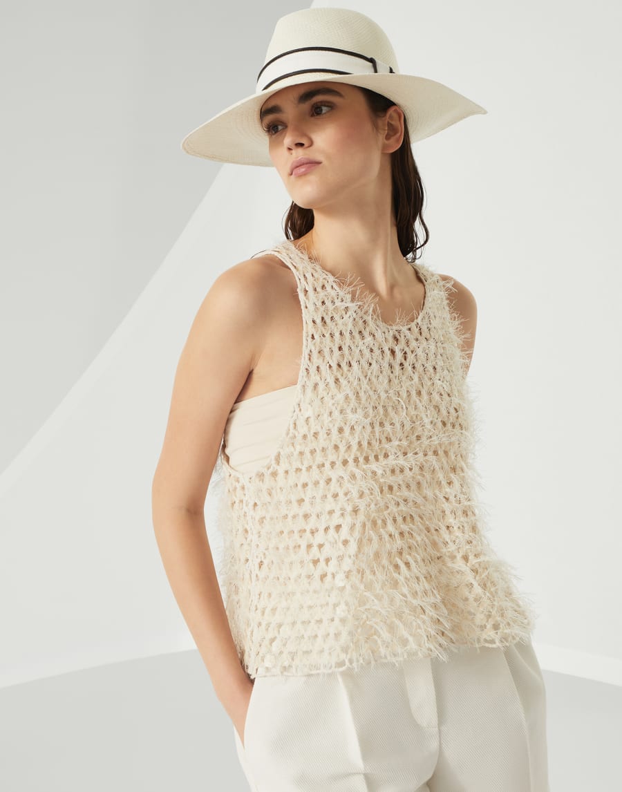 Топ Dazzling Embroidery Панама Женщина - Brunello Cucinelli