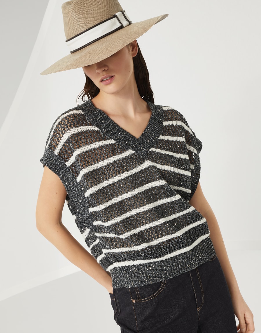 T-shirt Dazzling Grey Blue Donna - Brunello Cucinelli