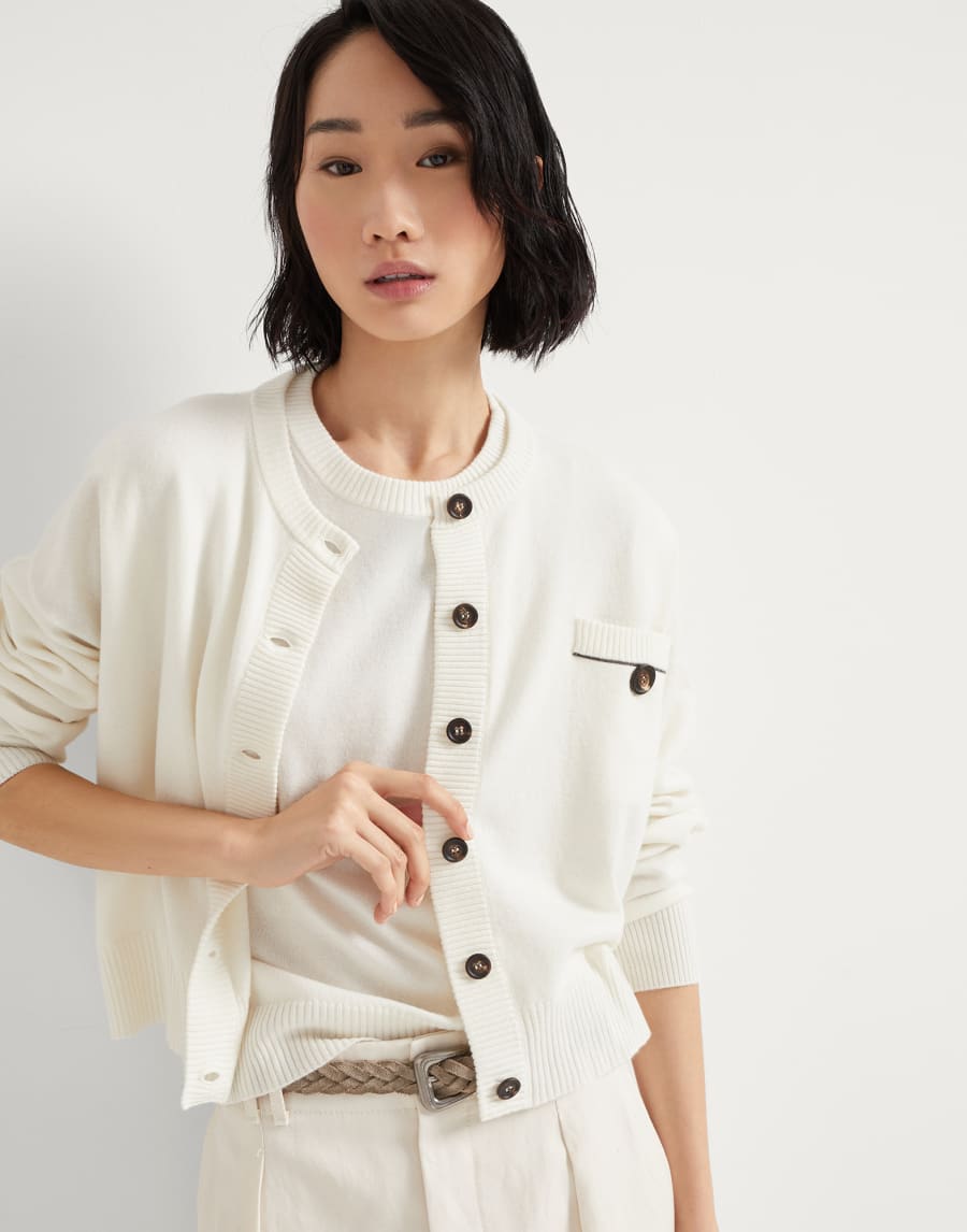 Cardigan avec Monile Panama Femme - Brunello Cucinelli