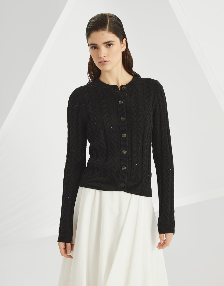 Кардиган Dazzling Чёрный Женщина - Brunello Cucinelli