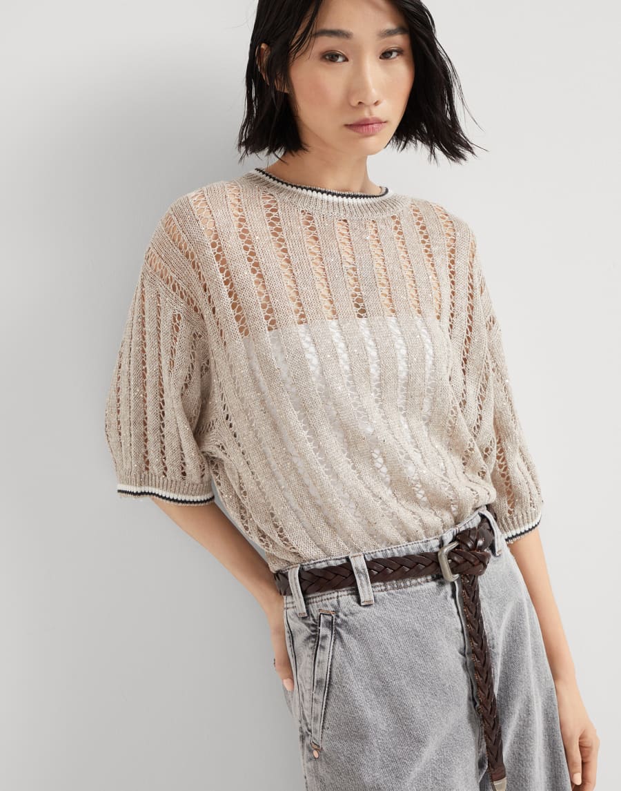 Dazzling sweater Cool Beige Woman - Brunello Cucinelli