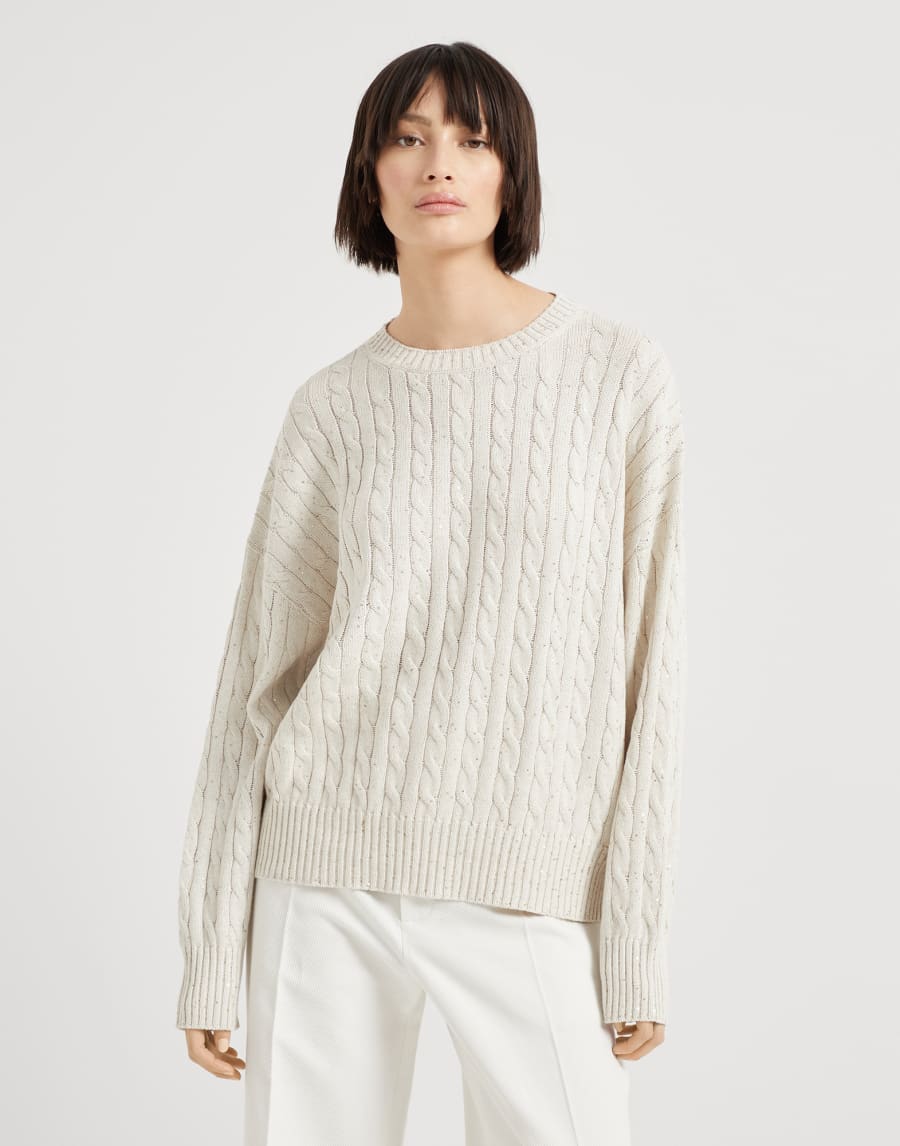 Dazzling T-shirt Oat Woman - Brunello Cucinelli
