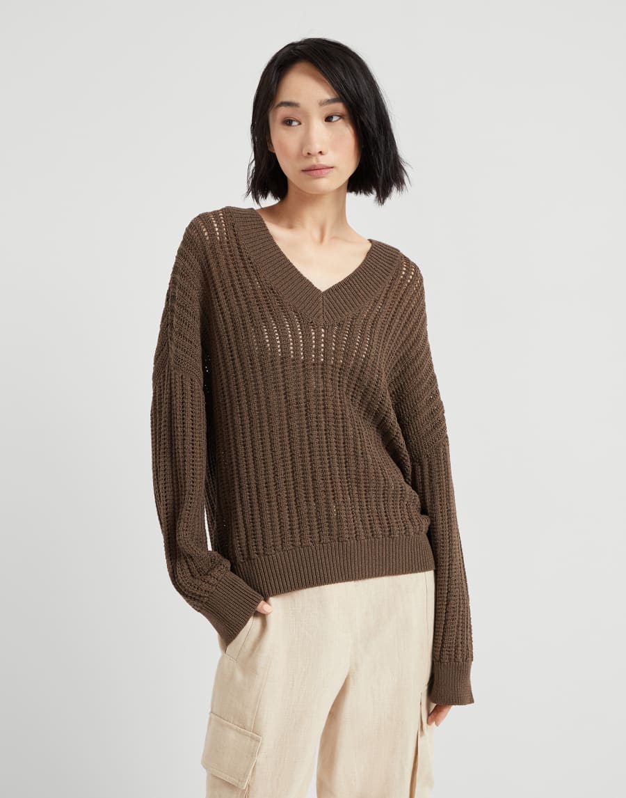 Jersey con Monile Chocolate Mujer - Brunello Cucinelli