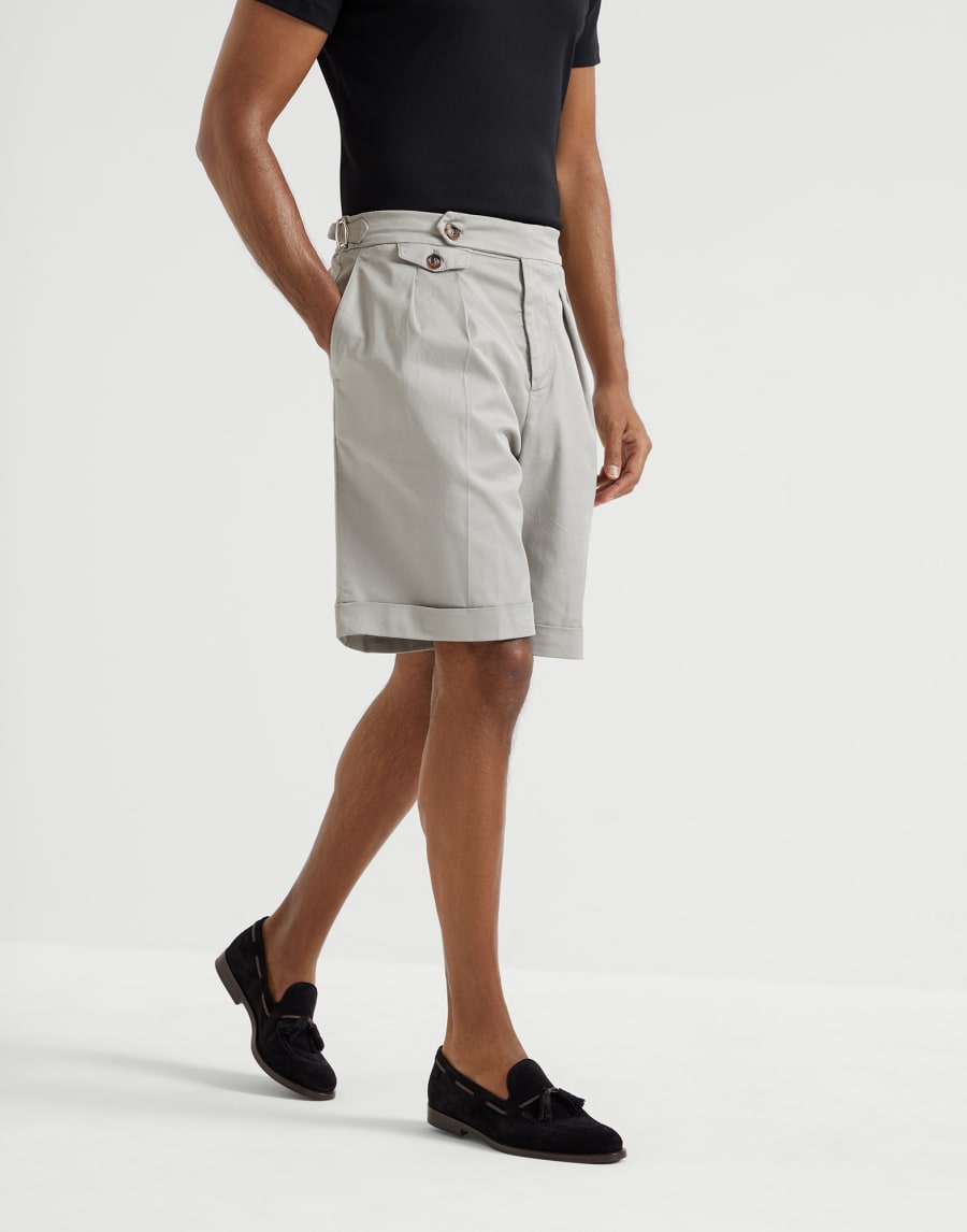 Garment-dyed Bermuda shorts Khaki Man - Brunello Cucinelli