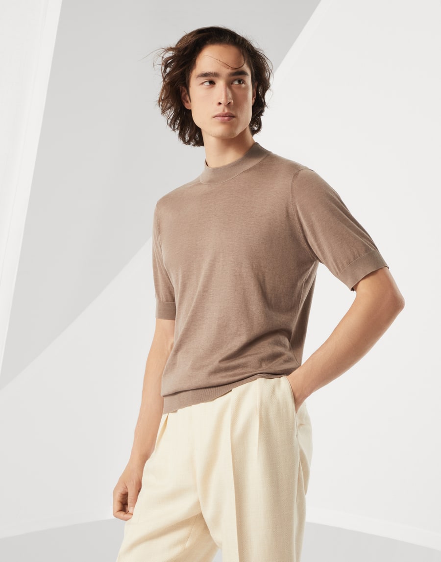 T-shirt in maglia Corteccia Uomo - Brunello Cucinelli
