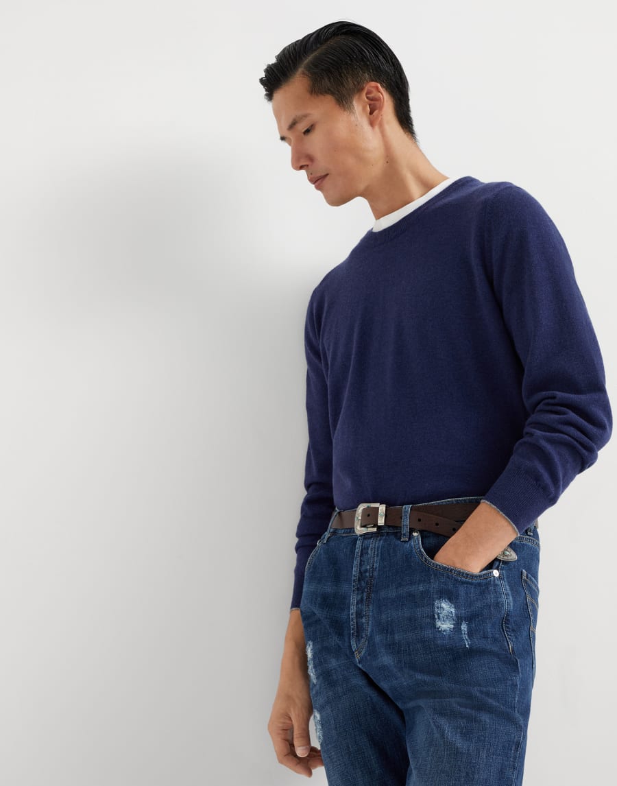 Maglia in cashmere Azzurro Uomo - Brunello Cucinelli