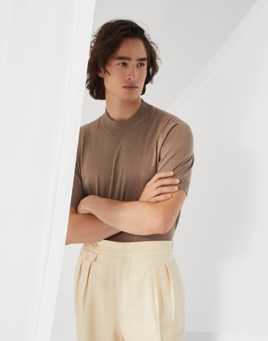 T-shirt in maglia Corteccia Uomo - Brunello Cucinelli